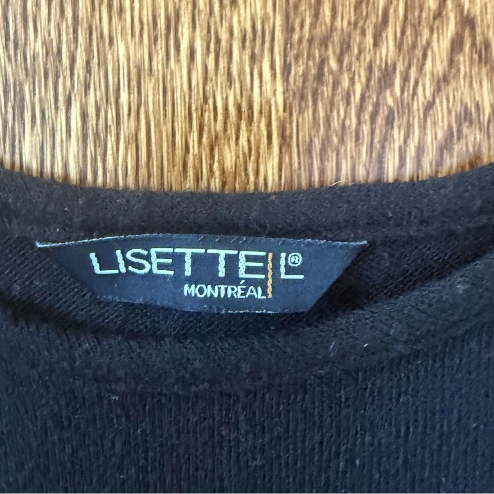 Lisette L Black Pearl Bell Sleeve Top Blouse XS - Picture 2 of 5